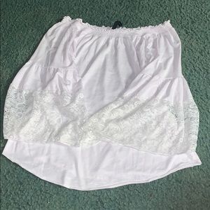 white off the shoulder shirt